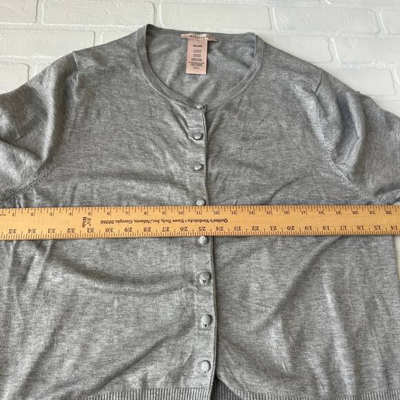 Philosophy Gray Classic Button Down Cardigan Sweater Plus Size Stretch-sz XXL - Picture 4 of 5